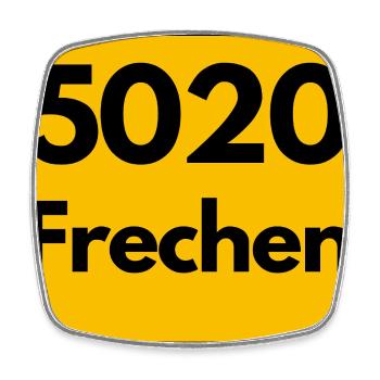 ALTE POSTLEITZAHL PLZ RETRO 5020 FRECHEN - Viereckiger Kühlschrankmagnet - Weiß - Vorne