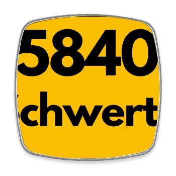 ALTE POSTLEITZAHL PLZ RETRO 5840 SCHWERTE - Viereckiger Kühlschrankmagnet - Weiß - Vorne