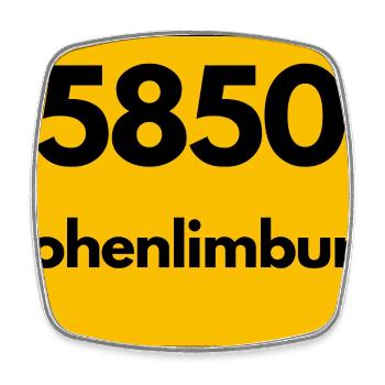 ALTE POSTLEITZAHL PLZ RETRO 5850 HOHENLIMBURG - Viereckiger Kühlschrankmagnet - Weiß - Vorne