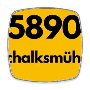 ALTE POSTLEITZAHL PLZ RETRO 5890 SCHALKSMÜHLE - Viereckiger Kühlschrankmagnet - Weiß - Vorne