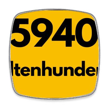 ALTE POSTLEITZAHL PLZ RETRO 5940 ALTENHUNDEM - Viereckiger Kühlschrankmagnet - Weiß - Vorne