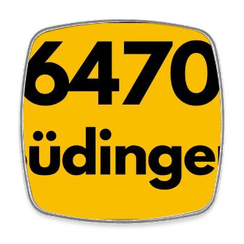 ALTE POSTLEITZAHL PLZ RETRO 6470 BÜDINGEN - Viereckiger Kühlschrankmagnet - Weiß - Vorne