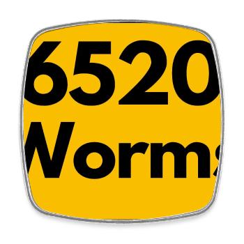 ANCIEN CODE POSTAL RETRO 6520 WORMS - Magnet carré - blanc - Devant