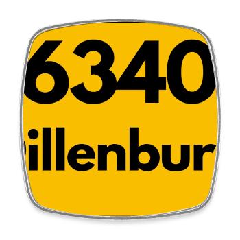 OLD POSTCODE POSTCODE RETRO 6340 DILLENBURG HEIMAT - Square fridge magnet - white - Front