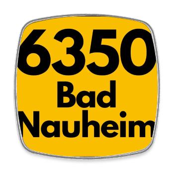 ALTE POSTLEITZAHL PLZ RETRO 6350 BAD NAUHEIM STOLZ - Viereckiger Kühlschrankmagnet - Weiß - Vorne