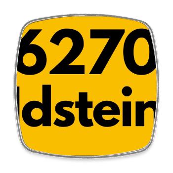 ALTE POSTLEITZAHL PLZ RETRO 6270 IDSTEIN HEIMAT - Viereckiger Kühlschrankmagnet - Weiß - Vorne