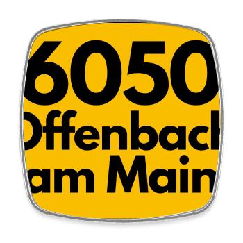 ALTE POSTLEITZAHL PLZ 6050 OFFENBACH AM MAIN HEIMA - Viereckiger Kühlschrankmagnet - Weiß - Vorne