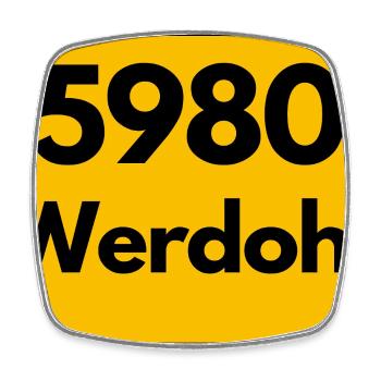 ANCIEN CODE POSTAL RÉTRO 5980 WERDOHL HEIMAT - Magnet carré - blanc - Devant