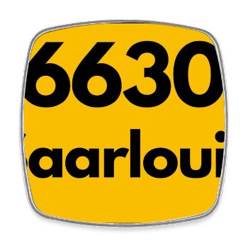 OLD POSTCODE POSTCODE RETRO 6630 SAARLOUIS HEIMAT - Square fridge magnet - white - Front