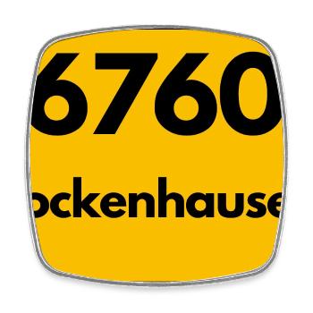 ALTE POSTLEITZAHL PLZ RETRO 6760 ROCKENHAUSEN  - Viereckiger Kühlschrankmagnet - Weiß - Vorne
