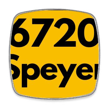 ALTE POSTLEITZAHL PLZ RETRO 6720 SPEYER HEIMAT - Viereckiger Kühlschrankmagnet - Weiß - Vorne