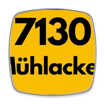 ALTE POSTLEITZAHL PLZ RETRO 7130 MÜHLACKER HEIMAT - Viereckiger Kühlschrankmagnet - Weiß - Vorne