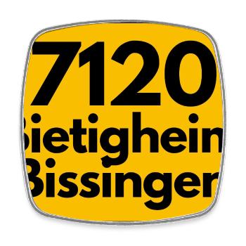 ALTE POSTLEITZAHL PLZ 7120 BIETIGHEIM BISSINGEN - Viereckiger Kühlschrankmagnet - Weiß - Vorne