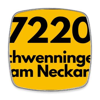 ALTE POSTLEITZAHL PLZ 7220 SCHWENNINGEN AM NECKAR  - Viereckiger Kühlschrankmagnet - Weiß - Vorne
