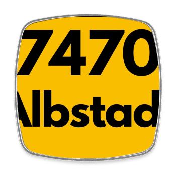 ALTE POSTLEITZAHL RETRO 7470 ALBSTADT HEIMATSTOLZ  - Viereckiger Kühlschrankmagnet - Weiß - Vorne