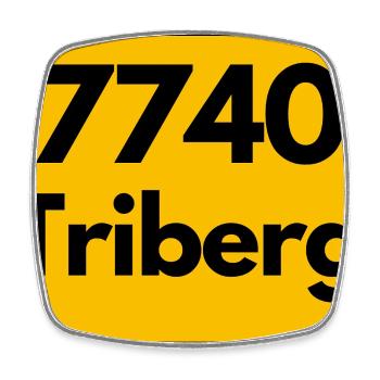 ALTE POSTLEITZAHL PLZ RETRO 7740 TRIBERG HEIMAT - Viereckiger Kühlschrankmagnet - Weiß - Vorne