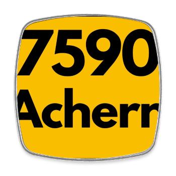 ALTE POSTLEITZAHL PLZ RETRO 7590 ACHERN HEIMAT - Viereckiger Kühlschrankmagnet - Weiß - Vorne