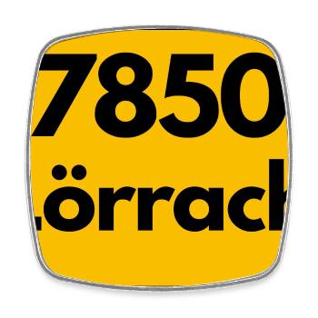 ALTE POSTLEITZAHL PLZ RETRO 7850 LÖRRACH HEIMAT - Viereckiger Kühlschrankmagnet - Weiß - Vorne