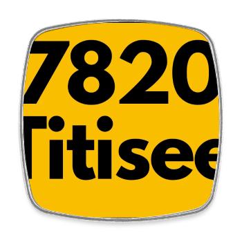 OLD POSTCODE POSTCODE RETRO 7820 TITISEE HEIMAT - Square fridge magnet - white - Front