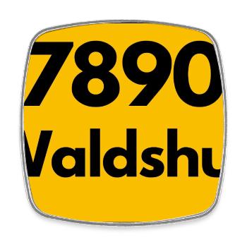 OLD POSTCODE POSTCODE RETRO 7890 WALDSHUT HEIMAT - Square fridge magnet - white - Front