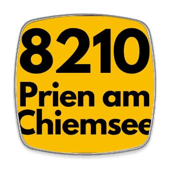 ALTE POSTLEITZAHL RETRO 8210 PRIEN AM CHIEM SEE - Viereckiger Kühlschrankmagnet - Weiß - Vorne