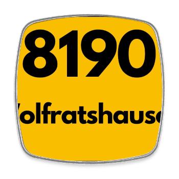 ALTE POSTLEITZAHL RETRO 8190 WOLFRATSHAUSEN HEIMAT - Viereckiger Kühlschrankmagnet - Weiß - Vorne