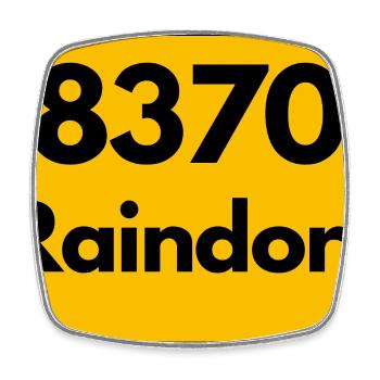ALTE POSTLEITZAHL PLZ RETRO 8370 RAINDORF HEIMATT - Viereckiger Kühlschrankmagnet - Weiß - Vorne