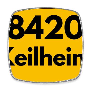 ALTE POSTLEITZAHL PLZ RETRO 8420 KELHEIM HEIMAT - Viereckiger Kühlschrankmagnet - Weiß - Vorne