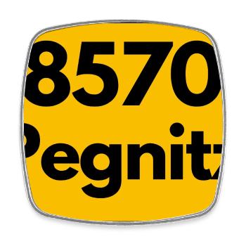 ALTE POSTLEITZAHL PLZ RETRO 8570 PEGNITZ HEIMAT - Viereckiger Kühlschrankmagnet - Weiß - Vorne