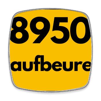 ALTE POSTLEITZAHL PLZ RETRO 8950 KAUFBEUREN HEIMAT - Viereckiger Kühlschrankmagnet - Weiß - Vorne