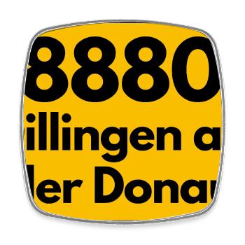 ALTE POSTLEITZAHL PLZ 8880 DILLINGEN AN DER DONAU  - Viereckiger Kühlschrankmagnet - Weiß - Vorne