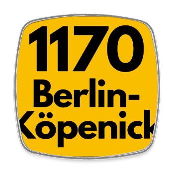 ALTE POSTLEITZAHL PLZ RETRO 1170 BERLIN KÖPENICK  - Viereckiger Kühlschrankmagnet - Weiß - Vorne