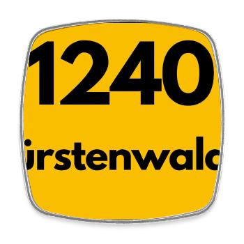 ALTE POSTLEITZAHL PLZ RETRO 1240 FÜRSTENWALDE - Viereckiger Kühlschrankmagnet - Weiß - Vorne