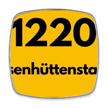 ALTE POSTLEITZAHL PLZ RETRO 1220 EISENHÜTTENSTADT  - Viereckiger Kühlschrankmagnet - Weiß - Vorne