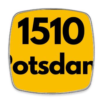 ALTE POSTLEITZAHL PLZ RETRO 1510 POTSDAM HEIMAT - Viereckiger Kühlschrankmagnet - Weiß - Vorne
