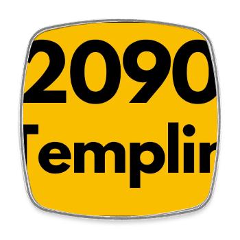 OLD POSTCODE POSTCODE RETRO 2090 TEMPLIN HEIMAT - Square fridge magnet - white - Front