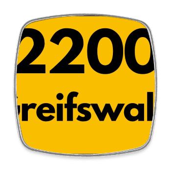 ALTE POSTLEITZAHL PLZ RETRO 2200 GREIFSWALD HEIMAT - Viereckiger Kühlschrankmagnet - Weiß - Vorne