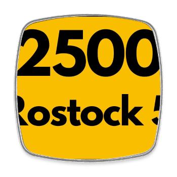 OLD POSTCODE POSTCODE RETRO 2500 ROSTOCK 5 HEIMAT - Square fridge magnet - white - Front