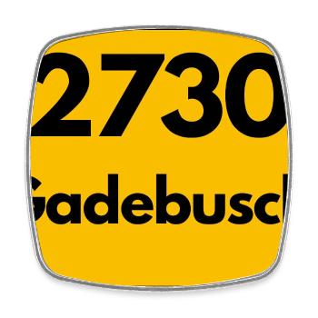 ALTE POSTLEITZAHL PLZ RETRO 2730 GADEBUSCH HEIMAT - Viereckiger Kühlschrankmagnet - Weiß - Vorne