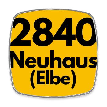 ALTE POSTLEITZAHL PLZ RETRO 2840 NEUHAUS ELBE - Viereckiger Kühlschrankmagnet - Weiß - Vorne