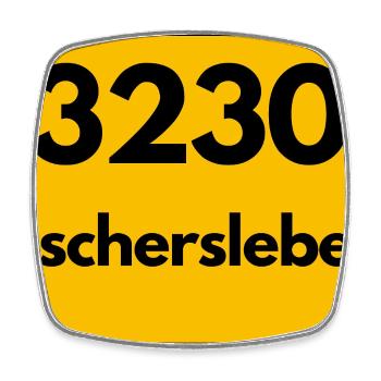 ALTE POSTLEITZAHL PLZ RETRO 3230 OSCHERSLEBEN - Viereckiger Kühlschrankmagnet - Weiß - Vorne