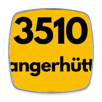 ALTE POSTLEITZAHL PLZ 3510 TANGERHÜTTE HEIMATSTOLZ - Viereckiger Kühlschrankmagnet - Weiß - Vorne