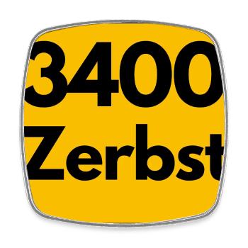 ALTE POSTLEITZAHL PLZ 3400 ZERBST HEIMATSTOLZ KULT - Viereckiger Kühlschrankmagnet - Weiß - Vorne