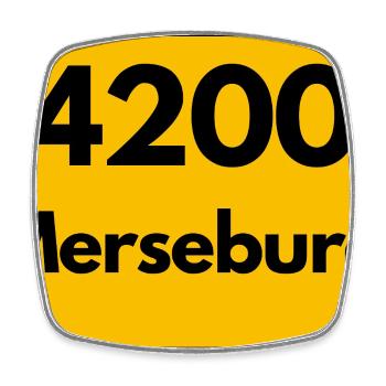 ALTE POSTLEITZAHL PLZ 4200 MERSEBURG HEIMATSTOLZ - Viereckiger Kühlschrankmagnet - Weiß - Vorne