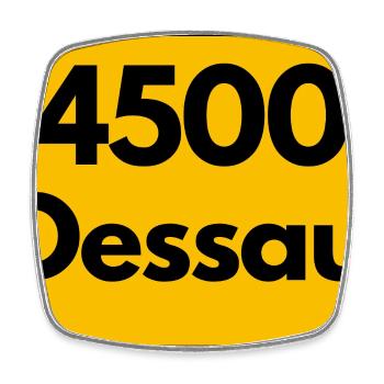 ALTE POSTLEITZAHL PLZ 4500 DESSAU HEIMATSTOLZ - Viereckiger Kühlschrankmagnet - Weiß - Vorne