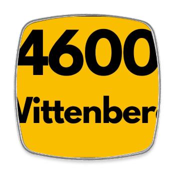 ALTE POSTLEITZAHL PLZ 460 0 WITTENBERG HEIMAT  - Viereckiger Kühlschrankmagnet - Weiß - Vorne