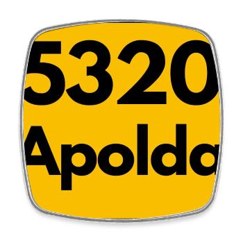 OLD POSTCODE ZIP CODE 5320 Apolda Glockenstadt - Square fridge magnet - white - Front