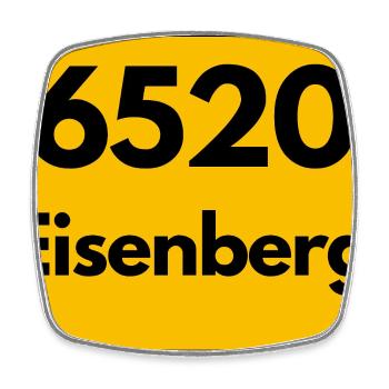 Alte Postleitzahl 6520 Eisenberg, Thüringen, PLZ - Viereckiger Kühlschrankmagnet - Weiß - Vorne