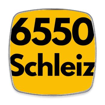 Alte Postleitzahl 6550 Schleiz, Thüringen, PLZ - Viereckiger Kühlschrankmagnet - Weiß - Vorne