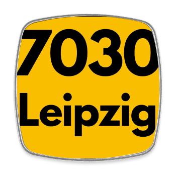 7030 LEIPZIG HEIMATSTOLZ ORIGINAL KULT PUR SACHSEN - Viereckiger Kühlschrankmagnet - Weiß - Vorne